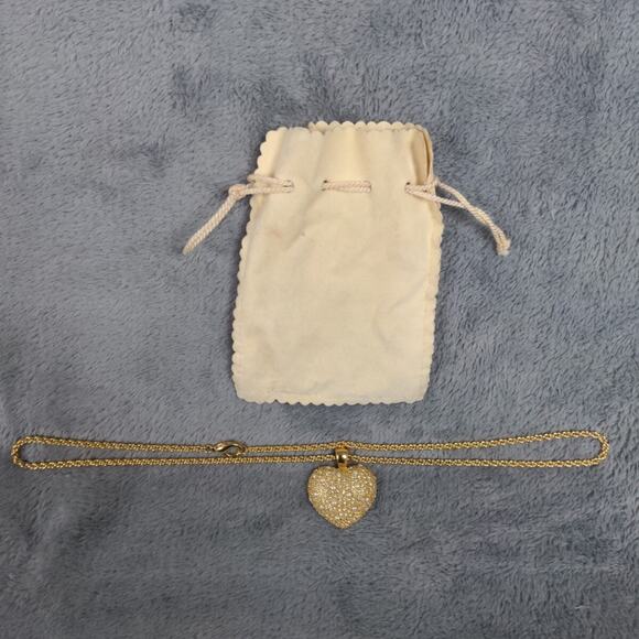 Christian Dior Rhinestone & Pearl Heart Pendant on chain Neiman Marcus - Picture 1 of 13